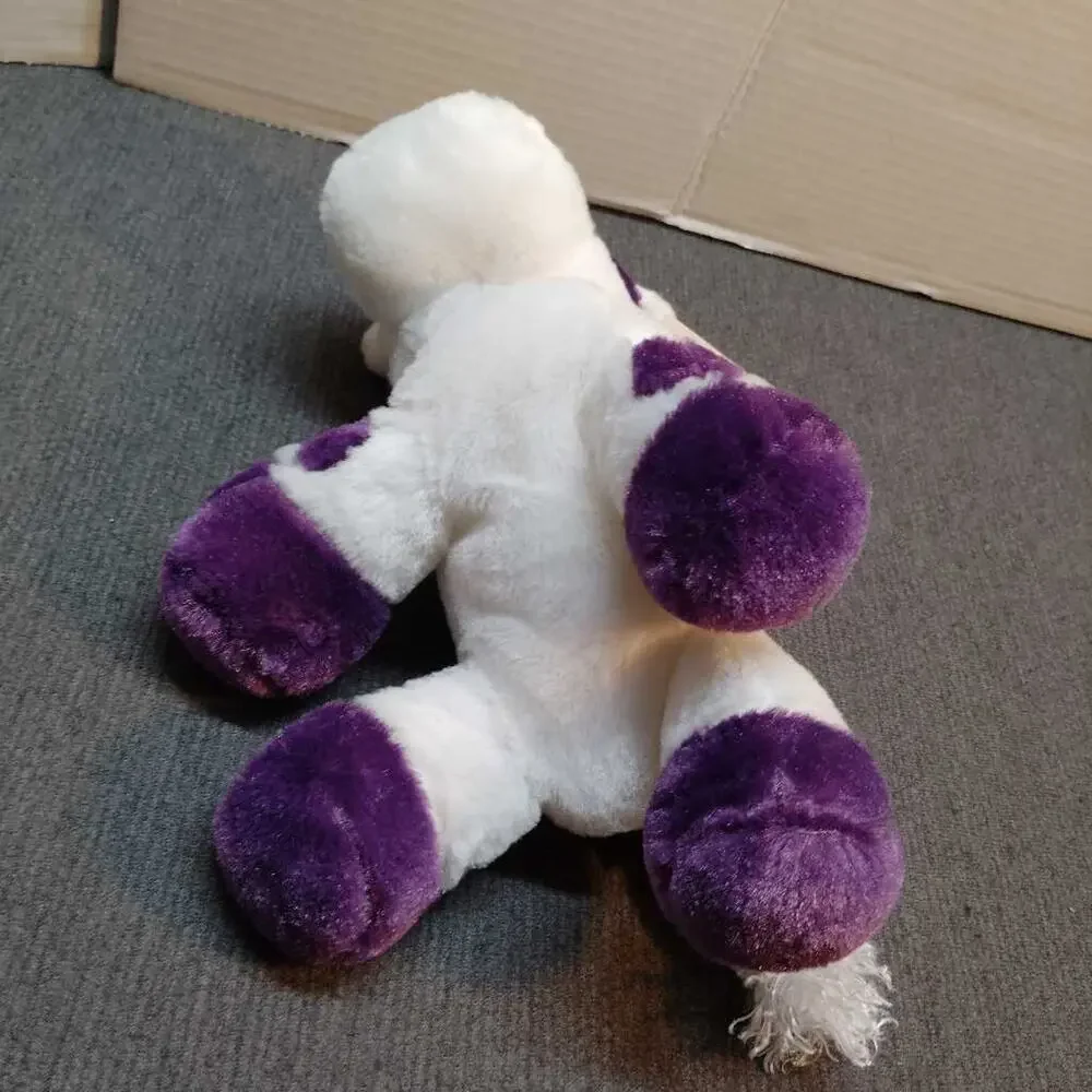Vermont Stephie The Cow Plush Stuffed Animal White Purple Spots 2010 Toy